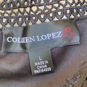 Colleen Lopez appliqué lace blouse size Large